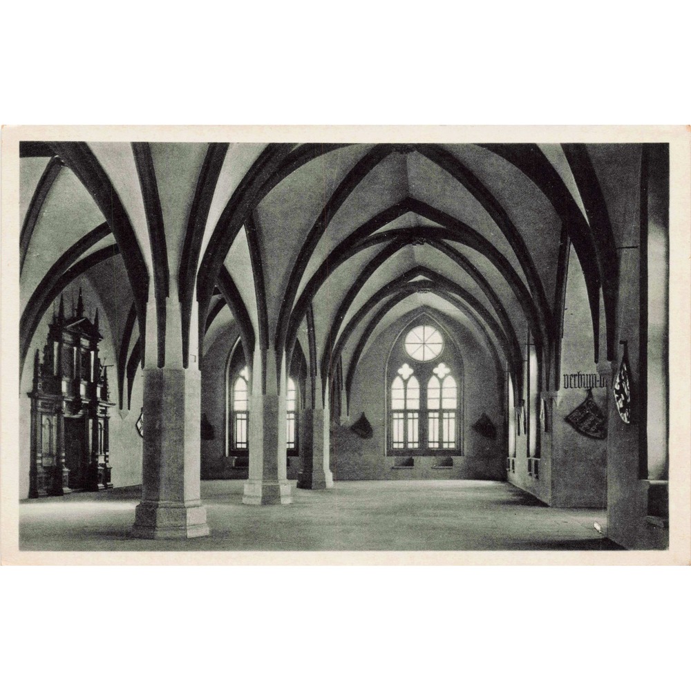 Vintage Marburg Rittersaal im Schloß Germany Black and White Postcard - Picture 1 of 2